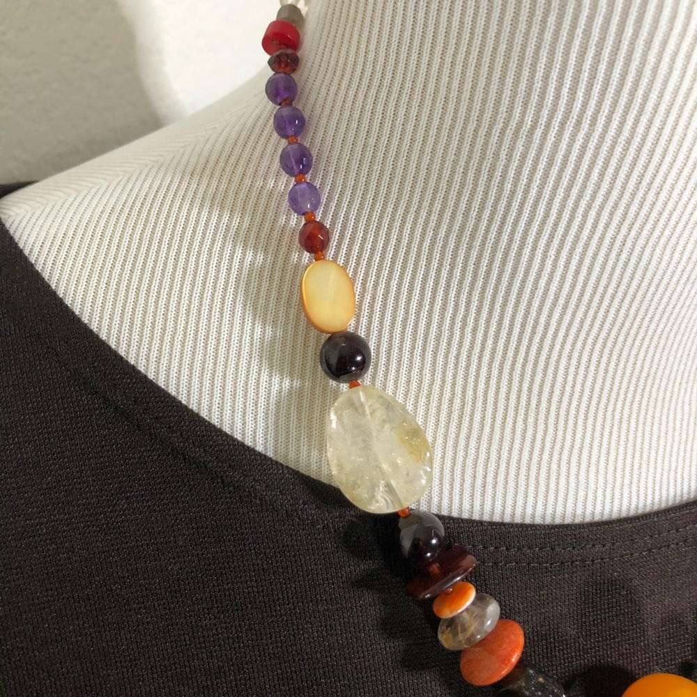 AD LOPEZ Mixed Stone Necklace 19” - Picture 4 of 5